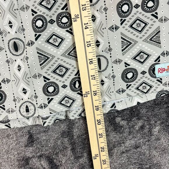 Rip Skirt Hawaii Wrap Skirt L Aztec Tribal Gray Stretch Unlined Mini Swim - Picture 7 of 10